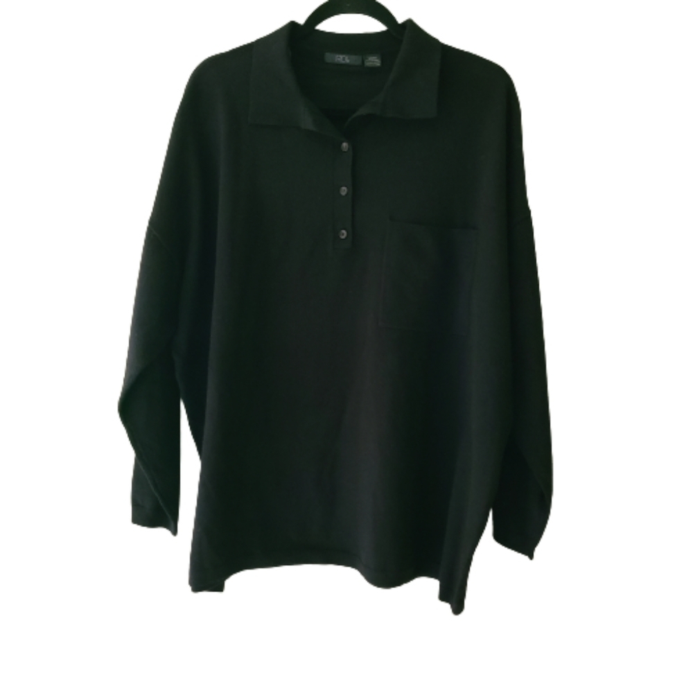 NWOT RDI oversized collared half button sweater - Picture 3 of 7